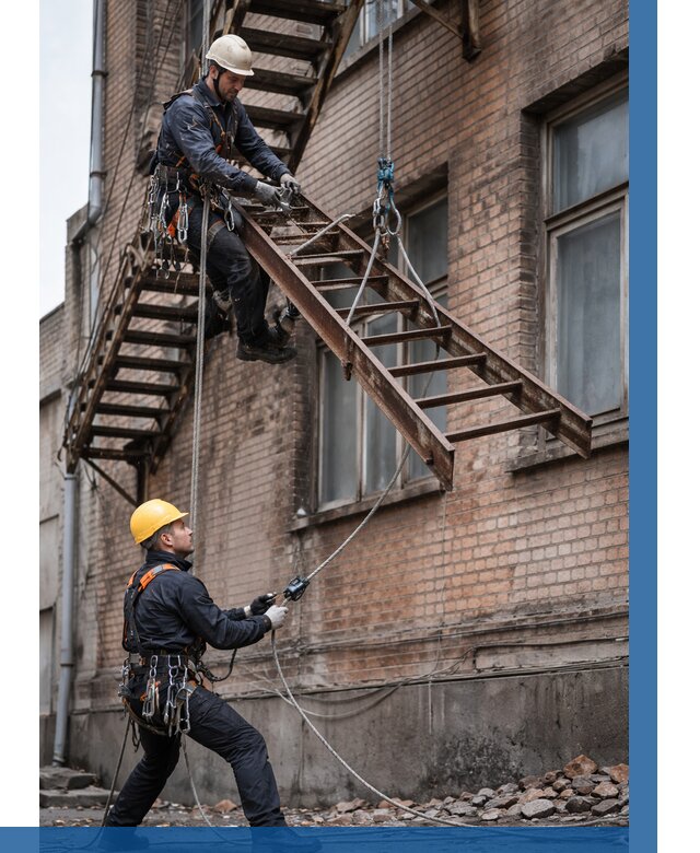 Демонтаж пожарной лестницы в Полысаеве от 12340 р. | ВЫСОТНИК-Плс