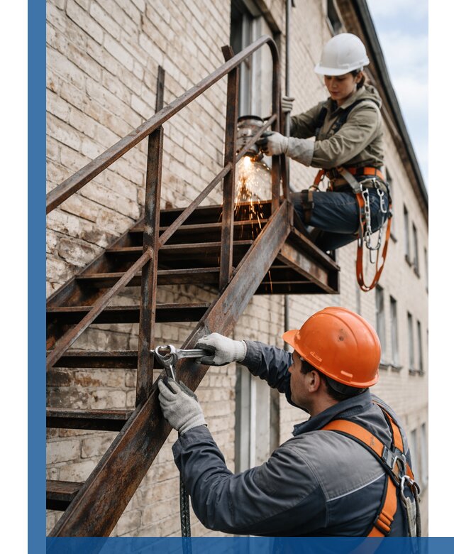 Ремонт и восстановление пожарных лестниц с выездом в Полысаеве