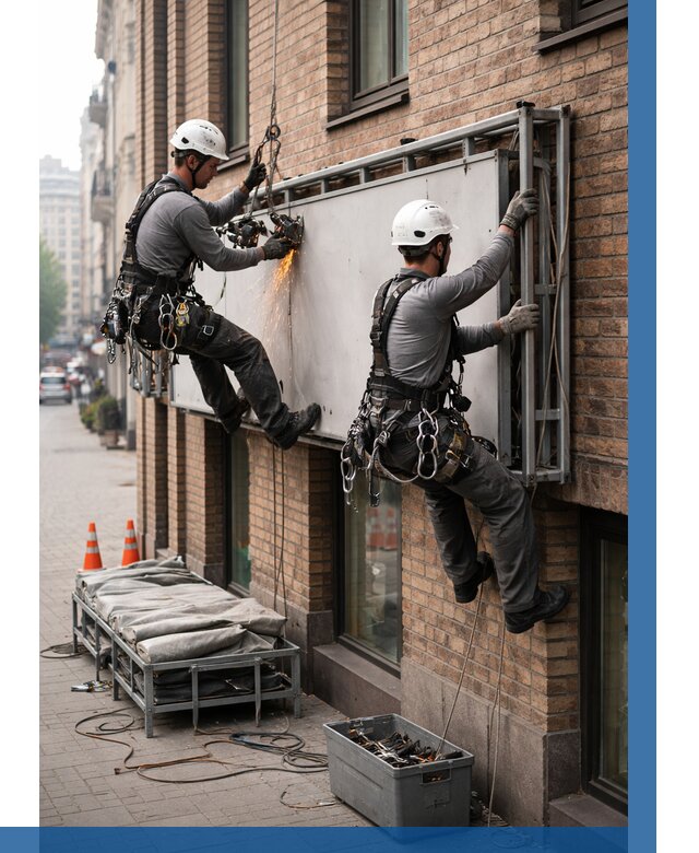 Демонтаж рекламной вывески в Полысаеве от 6684 р. | ВЫСОТНИК-Плс