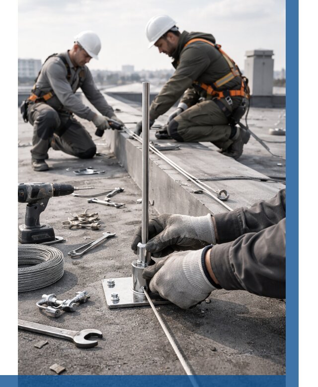 Монтаж молниезащиты на кровле в Полысаеве цена от 25708 р. | ВЫСОТНИК-Плс