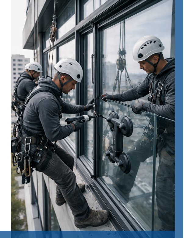 Витражное остекление зданий в Полысаеве от 3599 р. | ВЫСОТНИК-Плс