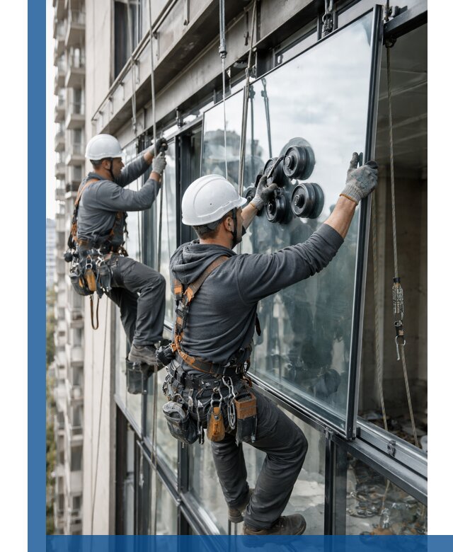 Витражное остекление фасадов и лоджий в Полысаеве под ключ