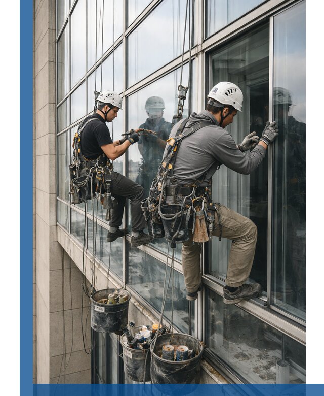 Ремонт витражных конструкций и фасадного остекления в Полысаеве