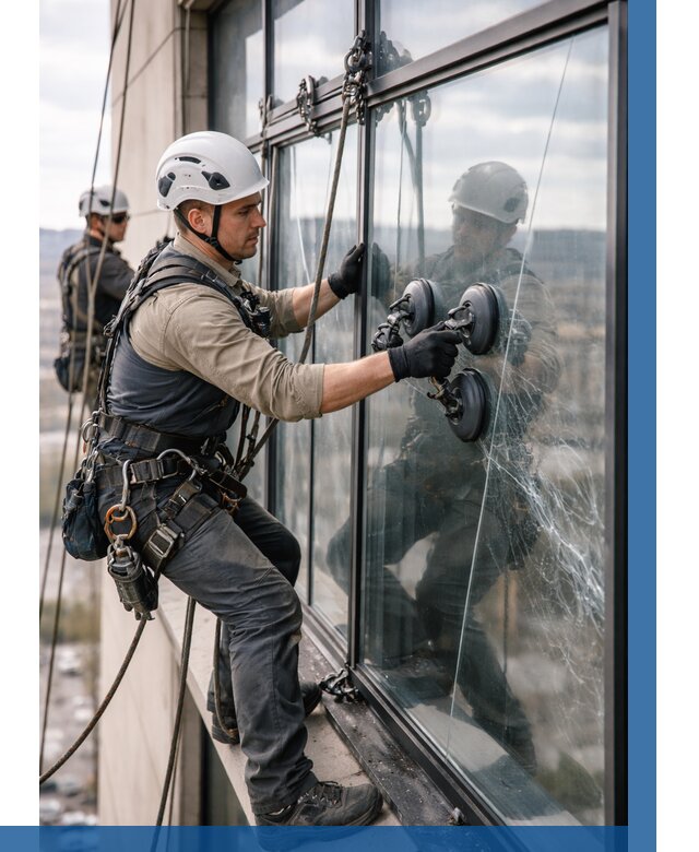 Замена стекла в витраже в Полысаеве под ключ от 8741 р. | ВЫСОТНИК-Плс