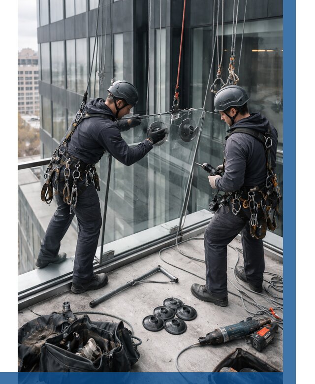 Монтаж стеклянных ограждений в Полысаеве от 2571 р. | ВЫСОТНИК-Плс