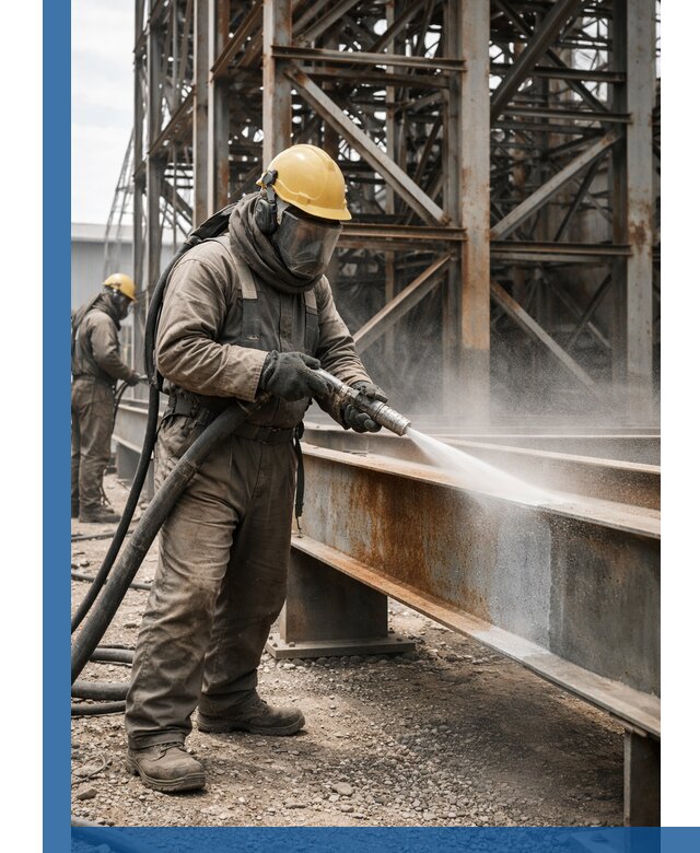 Пескоструйная очистка металлоконструкций в Полысаеве промышленная