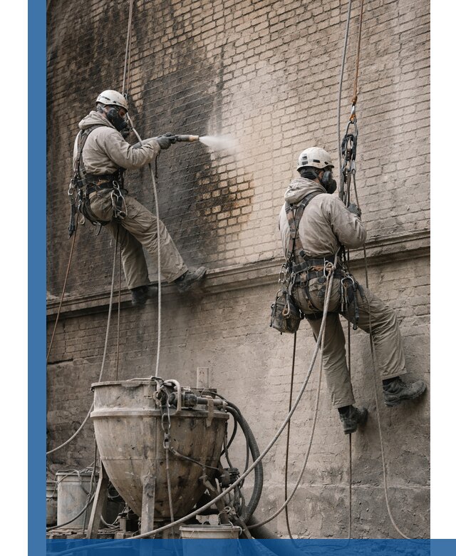 Пескоструйная очистка фасадов в Полысаеве профессионально