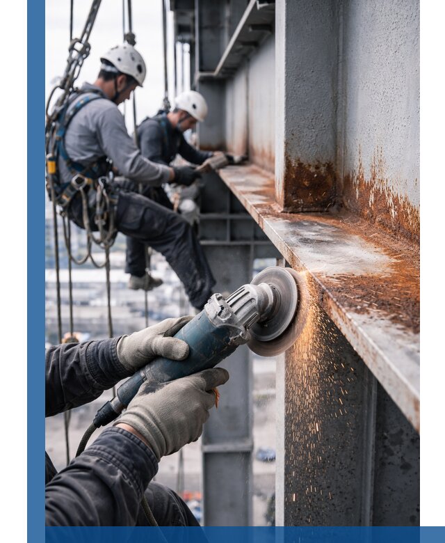 Зачистка металла от ржавчины и подготовка поверхностей в Полысаеве