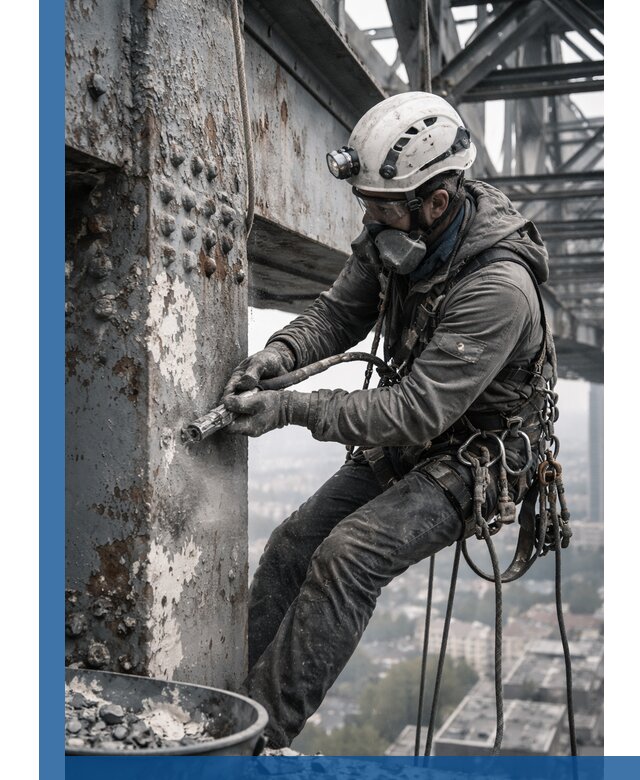 Удаление старой краски с металлических конструкций в Полысаеве