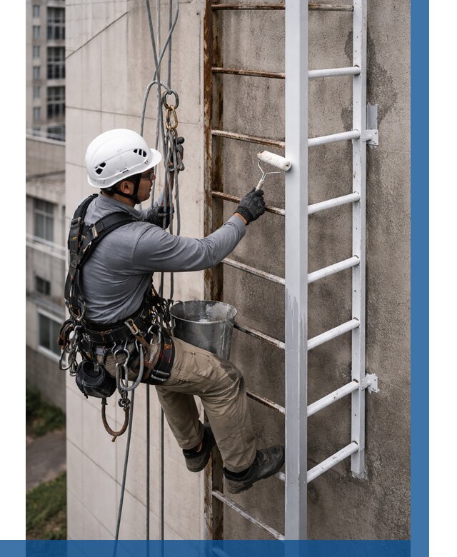 Покраска пожарных лестниц в Полысаеве от 4627 р. | ВЫСОТНИК-Плс