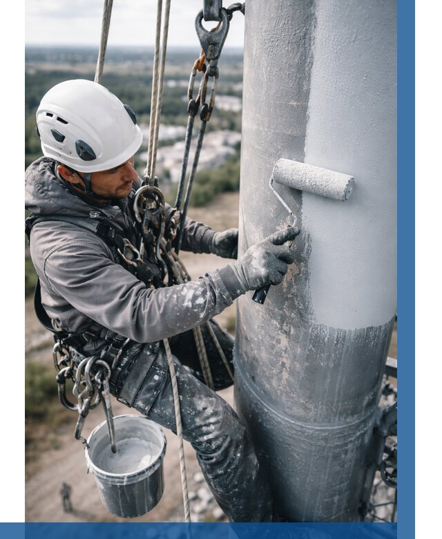 Покраска мачт связи под ключ в Полысаеве от 874 р. | ВЫСОТНИК-Плс