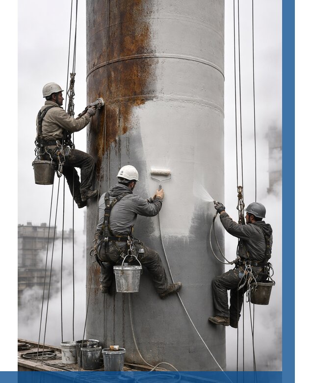 Покраска дымовых труб в Полысаеве от 8741 р. | ВЫСОТНИК-Плс