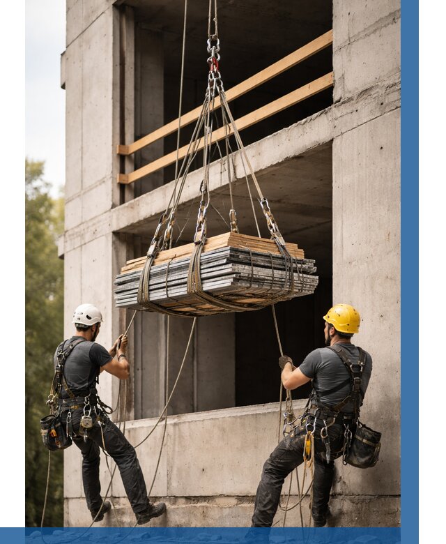 Подъем материала на этаж веревками в Полысаеве от 1542 р. | ВЫСОТНИК-Плс