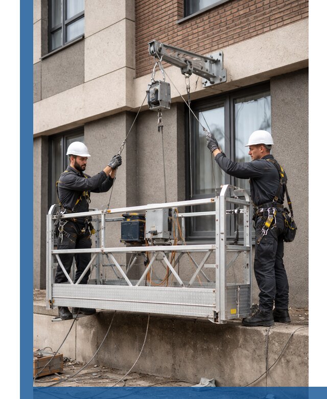 Монтаж и подъем фасадной люльки в Полысаеве с гарантией безопасности