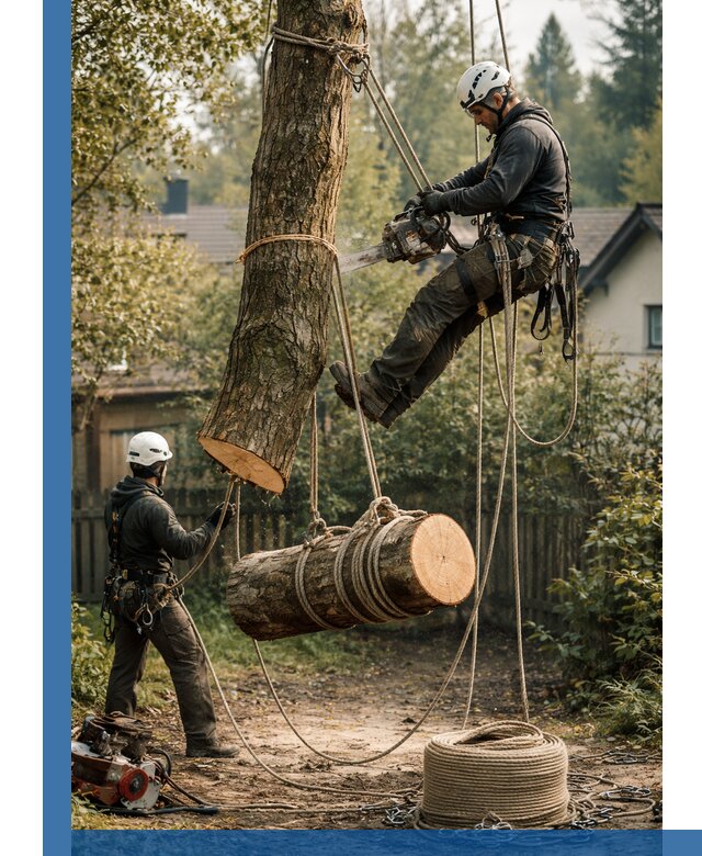 Валка деревьев частями в Полысаеве, безопасно и аккуратно