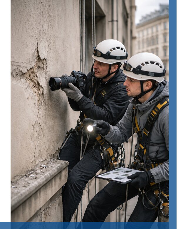 Фотофиксация дефектов фасада в Полысаеве от 4627 р. | ВЫСОТНИК-Плс