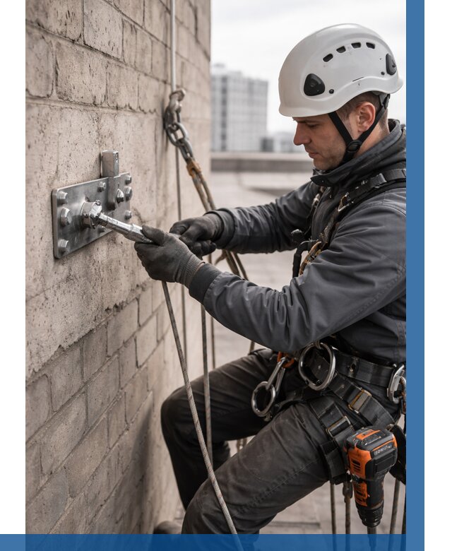 Установка анкерных точек в Полысаеве от 3599 р. | ВЫСОТНИК-Плс