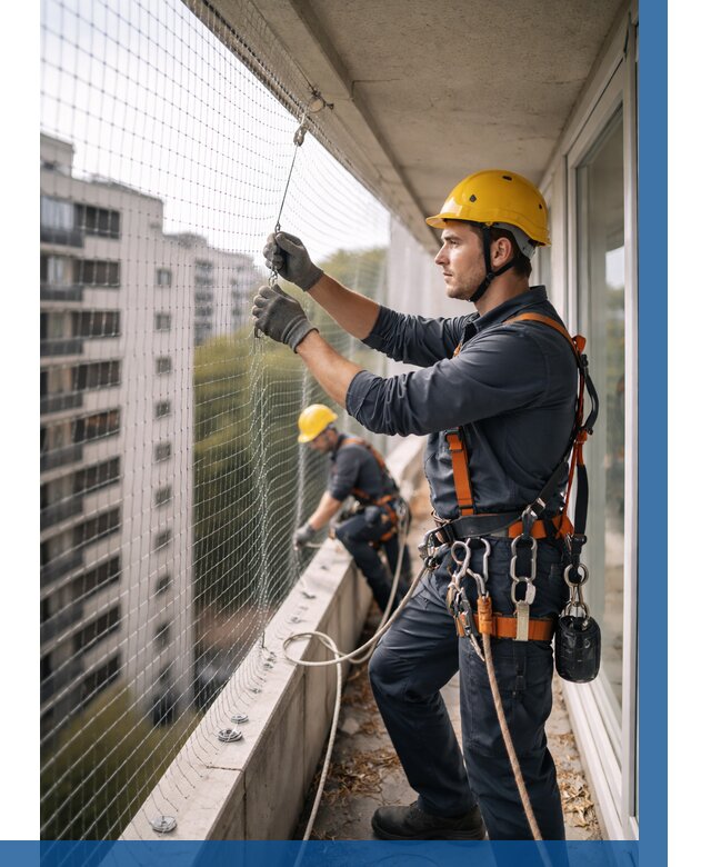 Монтаж сетки от птиц в Полысаеве от 4627 р. | ВЫСОТНИК-Плс