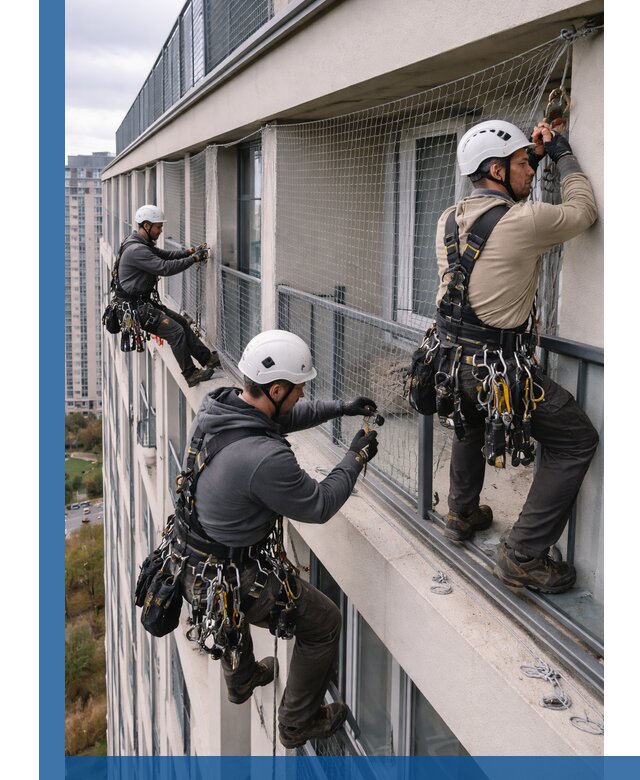 Профессиональный монтаж защитной сетки от птиц в Полысаеве