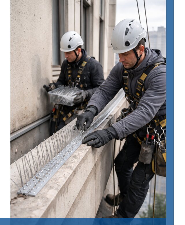 Установка шипов от птиц в Полысаеве от 874 р. | ВЫСОТНИК-Плс